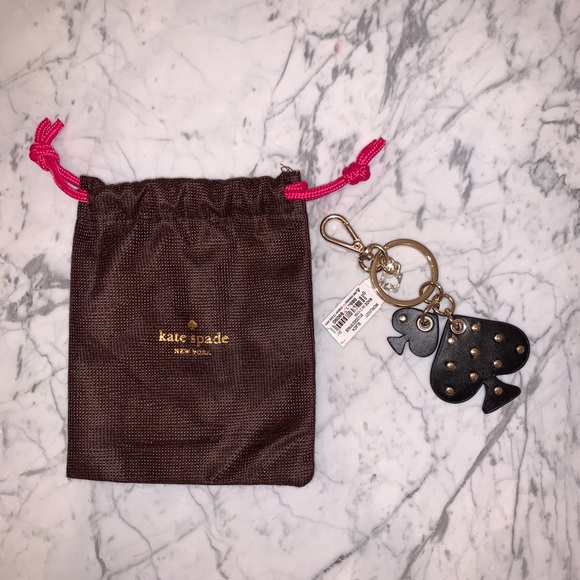 kate spade Accessories - Kate Spade Black With Gold Studs Keychain